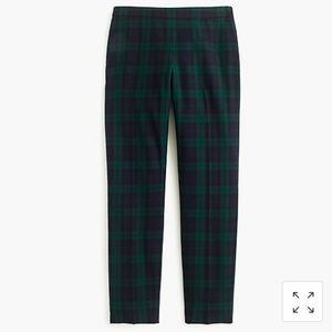 J. Crew Plaid Pants in Green and Black